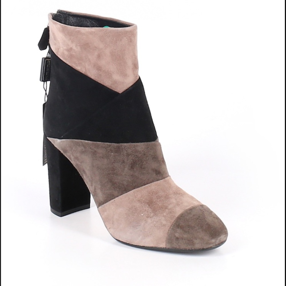 Grigiarancio Leather Patchwork Booties - image 1